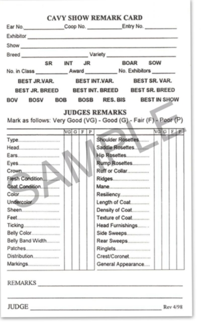 Show Entry Form – ARBA