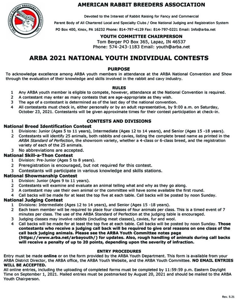 Youth Contests – ARBA