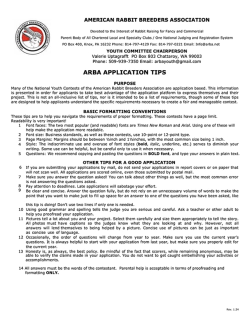 Youth Contests – ARBA
