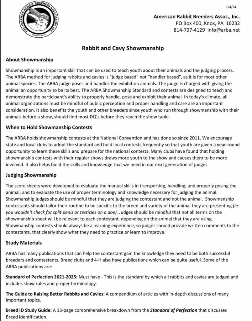 Youth Contests – ARBA